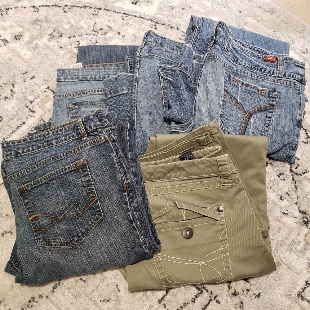 4 pair used various brands size 16 jeans/pants